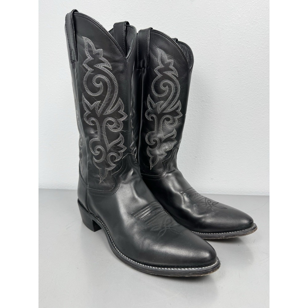 Justin Buck Cowboy Boots Mens 11.5 D Black Leather Western Rodeo 1409 London